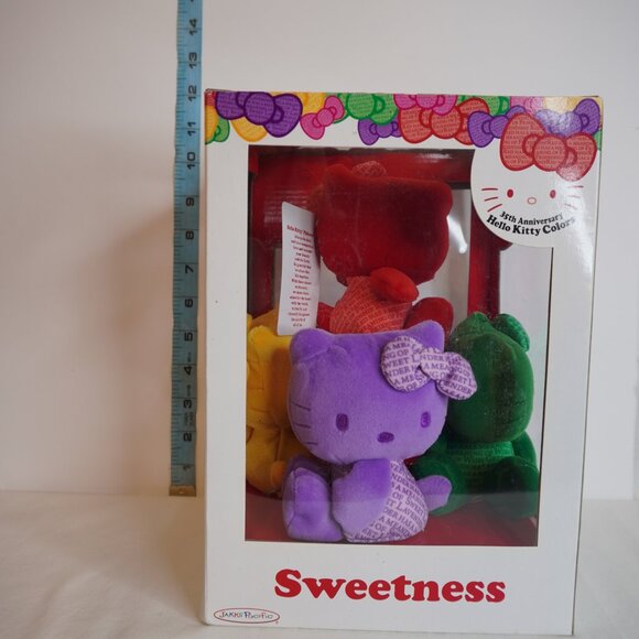 Rare Hello Kitty Colors 35th Anniversary Plushie Plush Set 2009 Sanrio 5 Colors - Picture 6 of 6